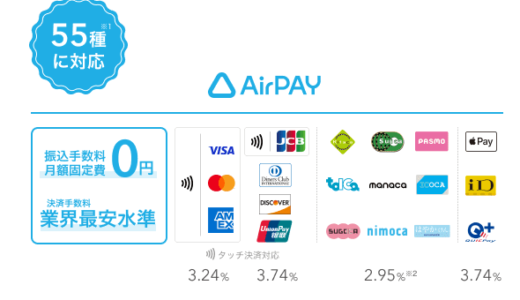 AirPAY（エアペイ）はカード・電マネ・QR・ポイントも使えるお店の決済サービス